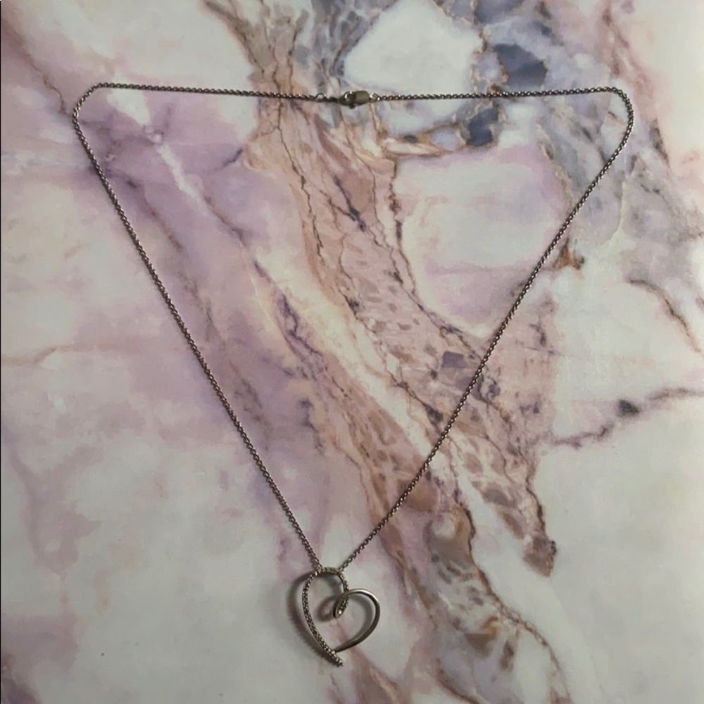 925 Sterling Silver and Diamond Heart necklace
